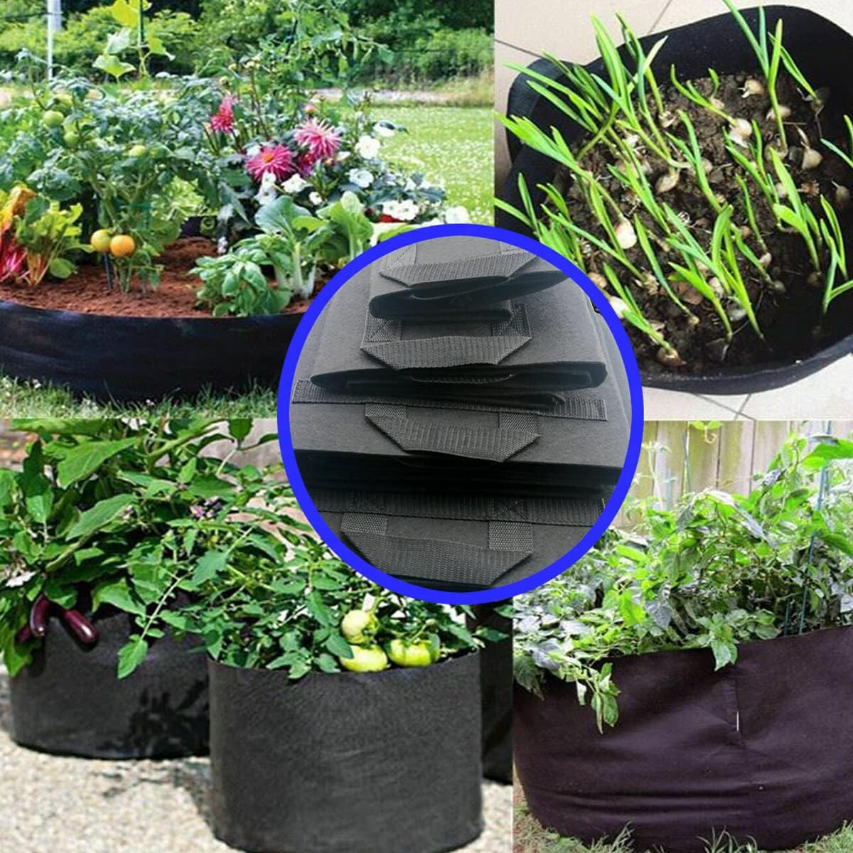 24 Pack 5 Gallon Grow Bags,Fabric Pots 5 Gallon,Premium Grow Bags 5 Gallon for Healthy Plant Growth